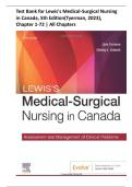 Test Bank for Lewis's Medical-Surgical Nursing in Canada&comma; 5th Edition&lpar;Tyerman&comma; 2023&rpar;&comma; Chapter 1-72 &vert; All Chapters
