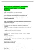  Educational Philosophy Final Exam and Correct Answers 2025-2026 Updated&period;