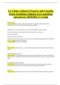 Louisiana Claims Adjuster &ndash; Property and Casualty Exam Questions with Verified Accurate Answers &lpar;Actual A&plus; Grade&comma; 2024&sol;2025 Edition&rpar;