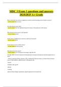 MDC 3 Exam 1 &ndash; Verified Questions and Answers &lpar;Latest Update 2024&sol;2025&rpar; &ndash; Complete Exam Preparation Material