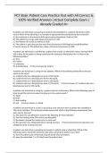 PCT Basic Patient Care Practice Test with All Correct & 100&percnt; Verified Answers &vert;Actual Complete Exam &vert;Already Graded A&plus;