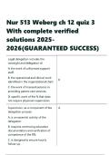 Nur 513 Weberg ch 12 quiz 3 With complete verified solutions 2025-2026&lpar;GUARANTEED SUCCESS&rpar;&period;