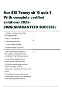 Nur 513 Tomey ch 13 quiz 3 With complete verified solutions 2025-2026&lpar;GUARANTEED SUCCESS&rpar;&period;