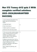 Nur 513 Tomey ch12 quiz 3 With complete verified solutions 2025-2026&lpar;GUARANTEED SUCCESS&rpar;