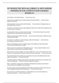 PCT REVIEW TEST WITH ALL CORRECT & 100&percnt; VERIFIED ANSWERS&vert;ACTUAL COMPLETE EXAM&vert;ALREADY GRADED A&plus;