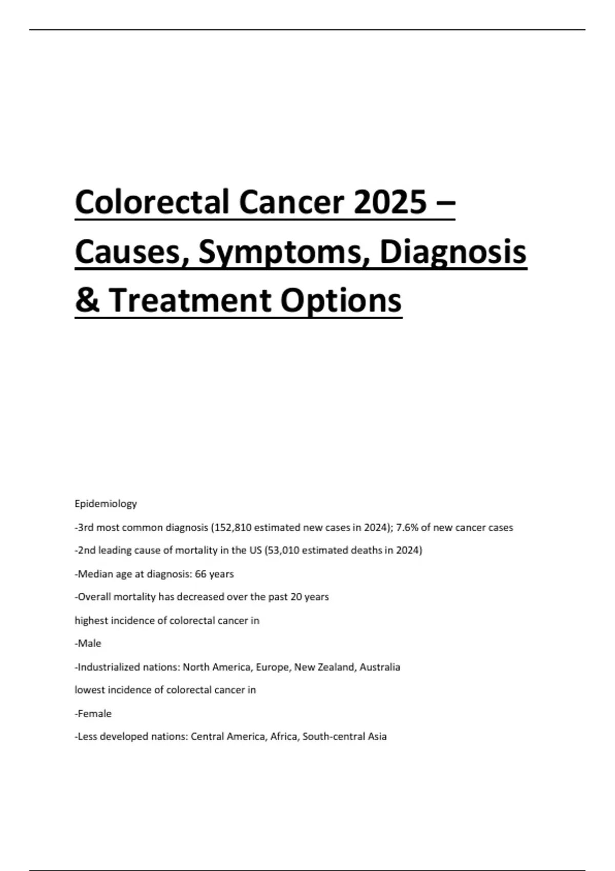 Colorectal Cancer 2025 | Causes, Symptoms, Diagnosis & Treatment ...