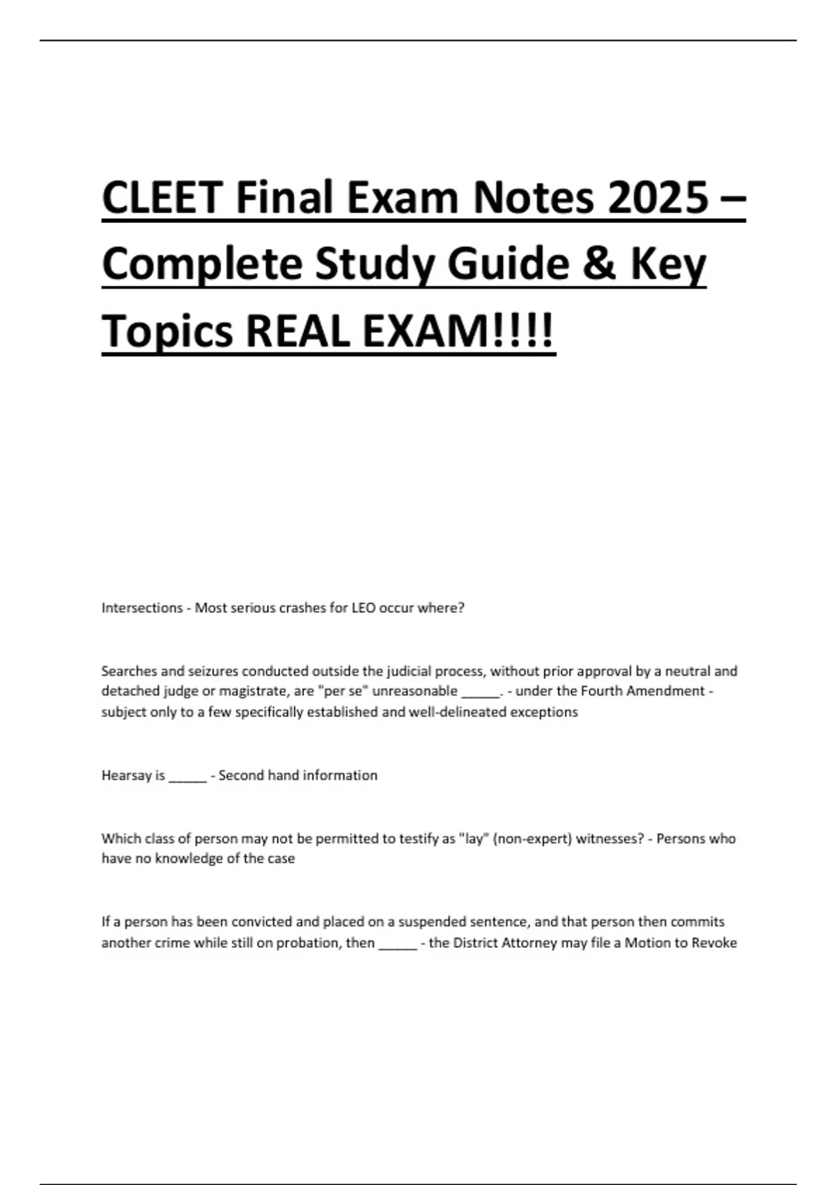 CLEET Final Exam Notes 2025 | Complete Study Guide & Key Topics - ABO ...