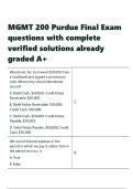 MGMT 200 Purdue Final Exam questions with complete verified solutions already graded A&plus;