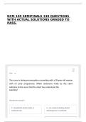 NCM 109 SEMIFINALS 130 QUESTIONS WITH ACTUAL SOLUTIONS GRADED TO PASS&period;