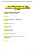 &colon; NR 302 Health Assessment &ndash; Final Exam with Verified 100&percnt; Correct Answers &lpar;Latest 2024&sol;2025 Edition&rpar;