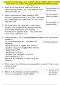 PRACTICE RESIDENTIAL AIR CONDITIONING &lpar;NATE CERTIFICATION&rpar; EXAM WITH ALL CORRECT & 100&percnt; VERIFIED ANSWERS&vert;ALREADY GRADED A&plus;