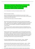 Nervous System Questions Ch 12&comma; 13&comma; 14 Final Exam and Actual Detailed Answers 2025-2026 Updated&period;