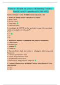 Women&rsquo;s Health in Advanced Nursing Practice &ndash;  Final Exam Preparation &lpar;NURS 6552&rpar; 