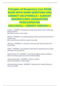 Principles of Respiratory Care EXAM GUIDE WITH EXAM QUESTIONS AND CORRECT SOLUTIONS&vert;&vert;A&plus; ALREADY GRADED&excl;&excl;&vert;100&percnt; GUARANTEED PASS&excl;&excl;&vert;UPDATED 2025&sol;2026&vert;&vert;<<NEWEST VERSION>>