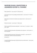 NUR198 EXAM 4 QUESTIONS & ANSWERS RATED A&plus; PASSED