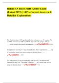 Relias RN Basic Math Ability Exam &lpar;Latest 2025&rpar; &vert; 100&percnt; Correct Answers & Detailed Explanations