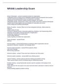 NR446 Leadership Exam Questions and Answers Latest Updated