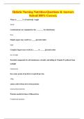 Holistic Nursing Nutrition-Questions & Answers Solved 100&percnt; Correct