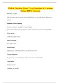 Holistic Nursing Exam Prep-Questions & Answers Solved 100&percnt; Correct&period;