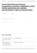 Kansas State Barbering Test Exam comprehensive questions &vert; FREQUENTLY MOST TESTED QUESTIONS AND VERIFIED SOLUTIONS&sol;GET IT 100&percnt; ACCURATE&excl;&excl; 2025&excl;&excl;