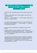 NR 341 EXAM III RECOMMENDED TO KNOW WITH 100&percnt; CORRECT ANSWERS 2025