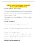 Holistic Nursing Exam Sample Questions & Answers Solved 100&percnt; Correct