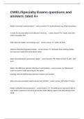 CWEL&sol;Specialty Exams questions and answers rated A&plus;