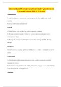 Intercultural Communication Study-Questions & Answers Solved 100&percnt; Correct