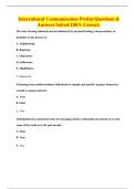 Intercultural Communication Prelim Questions & Answers Solved 100&percnt; Correct