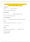 Intercultural Communication Test 2 Questions & Answers Solved 100&percnt; Correct