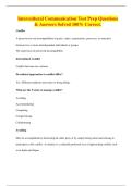 Intercultural Communication Test Prep Questions & Answers Solved 100&percnt; Correct