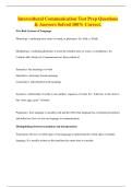 Intercultural Communication Test Prep Questions & Answers Solved 100&percnt; Correct