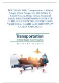 TEST BANK FOR Transportation&colon; A Global Supply Chain Perspective 10th Edition by Robert Novack&comma; Brian Gibson&comma; Yoshinori Suzuki ISBN&colon;978-0357908549 COMPLETE GUIDE ALL CHAPTERS COVERED 100&percnt; VERIFIED A&plus; GRADE ASSURED&excl;&excl;&excl;&excl;&excl;&excl;NEW LATEST UPDATE&excl;&excl;&excl;&excl;&excl;&excl;
