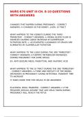 NURS 676 UNIT III CH&period; 8-10 QUESTIONS WITH ANSWERS