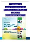 Solution Manual for Medical Assisting Administrative & Clinical Competencies &lpar;MindTap Course List&rpar; 9th Edition by Michelle Blesi&comma; Verified Chapters 1 - 58&comma; Complete Newest Version