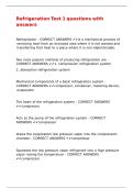 Refrigeration Test 1 questions with answers