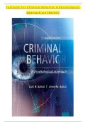 Testbank For Criminal Behavior A Psychological  Approach 11e &lpar;Bartol&rpar;
