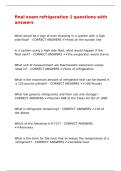 final exam refrigeration 1 questions with answers