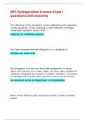 NYC Refrigeration License Exam I questions with answers