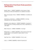 Refrigeration Final Exam Study questions with answers