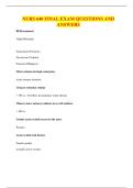 NURS 640 FINAL EXAM QUESTIONS AND ANSWERS