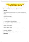 NURS 640 Final Exam REVISION - 2025 QUESTIONS AND ANSWERS