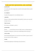 NURS 640 TEST QUESTIONS AND ANSWERS
