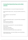 Nursing New Zealand State Exam with verified solutions