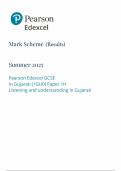 2025 Pearson Edexcel GCSE Gujarati Mark Scheme Paper 1 &lpar;1GUO&sol;1H&colon; Listening and understanding in Gujarati&rpar;