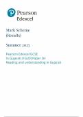 2025 Pearson Edexcel GCSE Gujarati Mark Scheme Paper 3 &lpar;1GUO&sol;3H&colon; Reading and understanding in Gujarati&rpar;