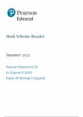 2025 Pearson Edexcel GCSE Gujarati Mark Scheme Paper 4 &lpar;1GUO&sol;4F&colon; Writing in Gujarati&rpar;