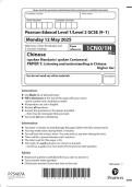 2025 Pearson Edexcel Level 1&sol;Level 2 GCSE&period; 1CN0&sol;1H  Chinese &lpar;spoken Mandarin&sol; spoken Cantonese&rpar; PAPER 1&colon;  Listening and understanding in Chinese   2025 Pearson Edexcel Level 1&sol;Level 2 GCSE&period; 1CN0&sol;1H Chinese  &lpar;spoken Mandarin&sol; spoken Cantonese&rpar; PAPER 1&colon; Lis