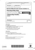 2025 Pearson Edexcel Level 1&sol;Level 2 GCSE 1CS0&sol;01  Citizenship Studies PAPER 1  2025 Pearson Edexcel Level 1&sol;Level 2 GCSE&period; 1CS0&sol;01 Citizenship  Studies PAPER 1 