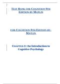TEST BANK FOR COGNITION 9TH EDITION BY MATLIN